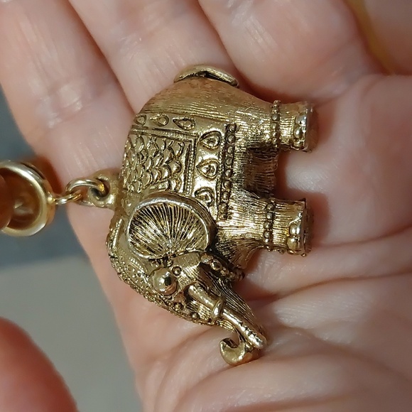 Vintage Sarah Coventry elephant necklace 70s Germany beads 25" - Picture 4 of 6